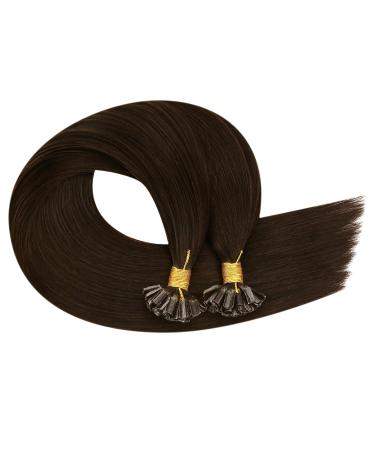 Ugeat Real Hair Bonding Extensions - Dark Brown U-Tip Keratin Bonds 40cm 50 Pieces 50g 16 Inch - Premium Quality - Buy Online on GoSupps.com