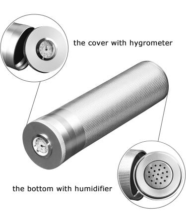 AILE Stainless Cigar humidor Travel Cigar case Silver Travel Cigar case Tube for 3 to 4 Cigars Portable Cigar case Cigar Hygrometer Gift for man - Buy Online on GoSupps.com
