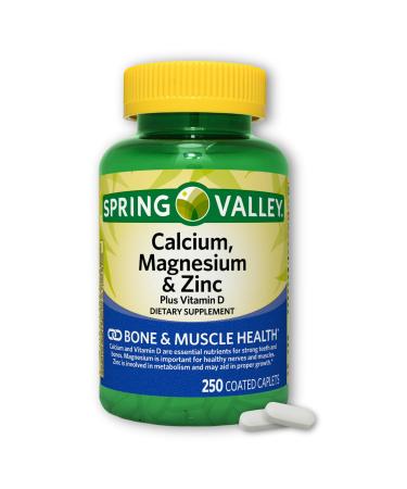 Calcium Magnesium Zinc with D3- Vitamin Caplets 250ct (Pack of 1)