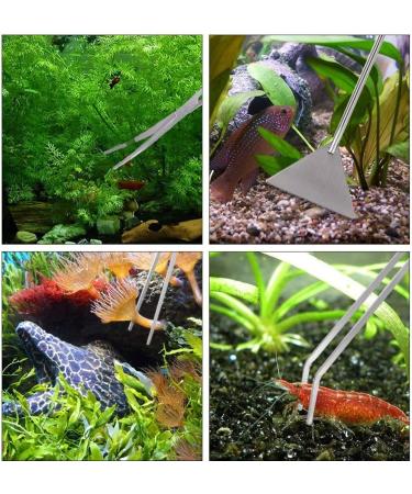 miuse Aquarium Scissor Tweezers Spatula Tool - 4 in 1 Stainless Steel Aquatic Plants Aquascaping Tools Set for Fish Starter Kits & Aquariums Tank - Buy Online on GoSupps.com