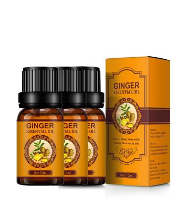Belly Drainage Ginger Oil massage oil for losing weight fat burning oil for losing weight anti -cellulite massage oil for belly fat cellulite reduce and tighten skin (3PC)