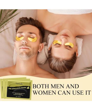 24K Gold Under Eye Patches - Gel Eye Mask for Dark Circles Puffy Eyes Bags & Wrinkles | Hyaluronic Acid & Collagen | Eye Treatment for Men & Women - Buy Online on GoSupps.com
