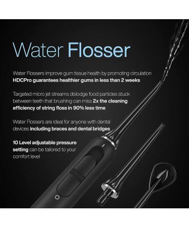 AquaSonic Home Dental Center PRO: Ultrasonic Electric Toothbrush & Water Flosser for Whiter Teeth & Healthier Gums - Black Series Pro - Buy Online on GoSupps.com