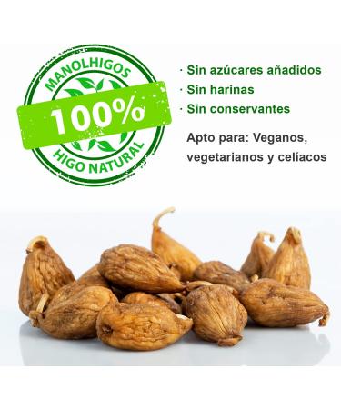  Manolhigos higos de Almohar n Manolfigues | Whole Dried Figs | Pillow Figs | 500 grams | Dried Fruit | 100% Natural Figs | Flourless | No Added Sugars | Vegan Vegetarian Celiac | Hand-Selected - Buy Online on GoSupps.com