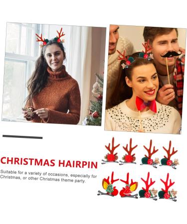 FOMIYES 4 Pairs Christmas Hair Clips Animal Horns Headpiece Hair Decoration Doe Ears Hair Clip Antlers Hair Clips Girls Dresses Animal Horns Clips Santa Hat Clip Elder Pompom - Buy Online on GoSupps.com