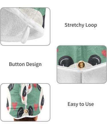 Shop Panda Heart Green Hair Towel 2 Pack | Super Absorbent Quick Dry Hair Turbans for Women & Girls - Buy Online on GoSupps.com