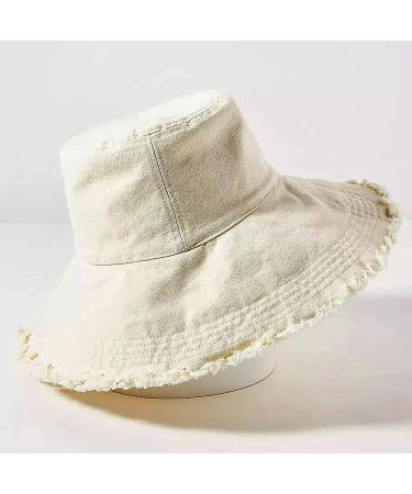 HZEYN Women's Wide Brim Cotton Bucket Hat UPF 50+ Beige - Summer Travel Packable Beach Sun Hat - Buy Online on GoSupps.com