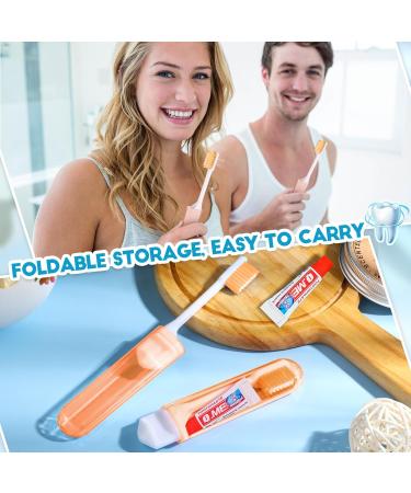 Buy Nuen Portable Soft Toothbrush Set - 2 Foldable Travel Toothbrushes with Toothpaste for Adults | Ideal Camping & Travel Companion - Orange Shell Case - Buy Online on GoSupps.com