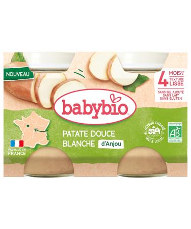 Babybio Patate Douce Blanche 4 Mois et + Bio 2 Pots de 130 g