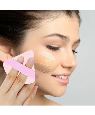 2pcs Pink Velor Powder Puff - Reusable Triangle Makeup Applicator for Loose Powder Foundation & Blush | Soft & Versatile Makeup Tool - Buy Online on GoSupps.com
