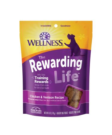 Wellness Wellbites Natural Grain Free Soft Dog Treats, Chicken & Venison Recipe, 6-Ounce Bag
