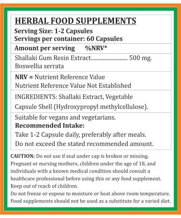 Generic Shallaki (Boswellia Serrata) Forte Capsules 60 Count (Pack of 2) 120 Count (Pack of 1) - Buy Online on GoSupps.com