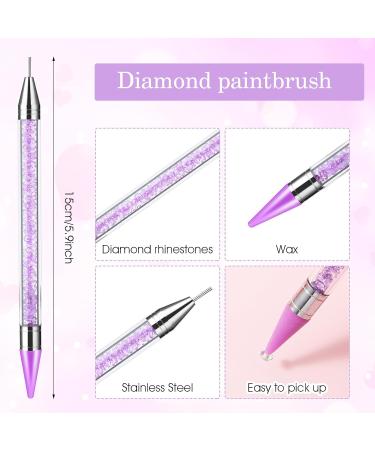 Prasacco Rhinestone Picker Tool Rhinestones Applicator Tools Rhinestone Picker Dotting Wax Pen Nail Art Tool with 4 Purple Replaceable Wax Head and 1 Tweezer for DIY Nail Art Tool - Buy Online on GoSupps.com