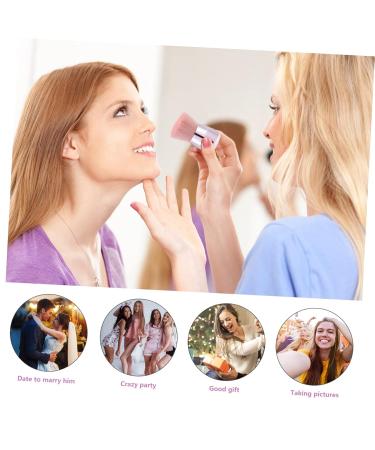 NOLITOY Mushroom Head Makeup Brush | Fluffy Face Powder & Cheek Brush | Triangle Body Brush | Portable Pink Beauty Tool - Buy Online on GoSupps.com