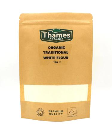 Traditional Organic White Flour-Certified Organic Non-GMO Vegan No Additives No Preservatives Resealable Bag by Thames Organic 1kg - Buy Online on GoSupps.com