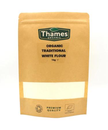 Traditional Organic White Flour-Certified Organic Non-GMO Vegan No Additives No Preservatives Resealable Bag by Thames Organic 1kg - Buy Online on GoSupps.com