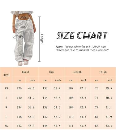 FEOYA Women Baggy Cargo Pants Drawstring Loose Straight Leg Hip Hop Parachute Pant - Y2K Egirl Joggers - White (Size Small) - Buy Online on GoSupps.com