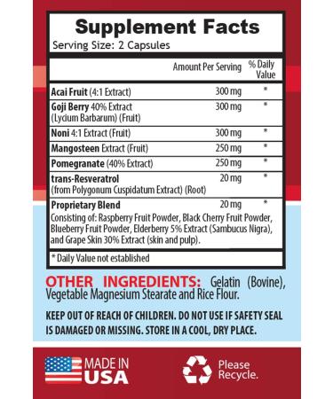 Buy Antioxidant Mega Complex 1440 MG | Mangosteen Extract Cranberry & Pomegranate | Detox & Cleanse - 2 Bottles 120 Capsules - International Shipping - Buy Online on GoSupps.com