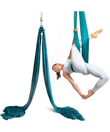 Victorem Aerial Silks - 11 Yards Aerial Silk, Premium Ariel Yoga Hammock, Durable and Low-Stretch Fabric, Yoga Starter Kit for Home, Aerial Rig for All Skill Levels - All Hardware Included