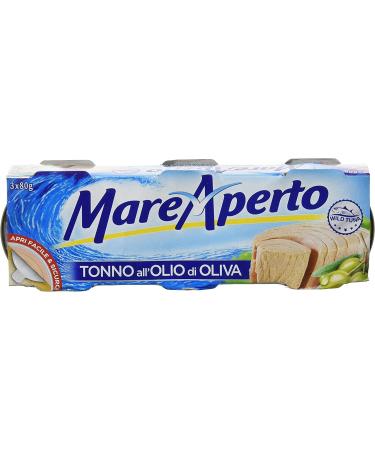 12x Mare Aperto Tonno allolio di oliva tuna in olive oil tuna canned wild tuna 3 x 80 g