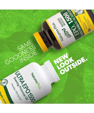 NaturesPlus Ultra EPO 1500 - 1500mg Evening Primrose Oil Softgels - Hormone Balance & Healthy Skin Supplement - Antioxidant & Anti-Aging Formula - Gluten-Free - 90 Servings - Buy Online on GoSupps.com