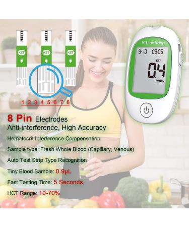 YiLianKang Blood Ketone Testing Kit: Meter, 15 Strips, Lancets, Lancing Device - Ketosis Check on Keto Diet - Fast Results Test Kit - Buy Online on GoSupps.com