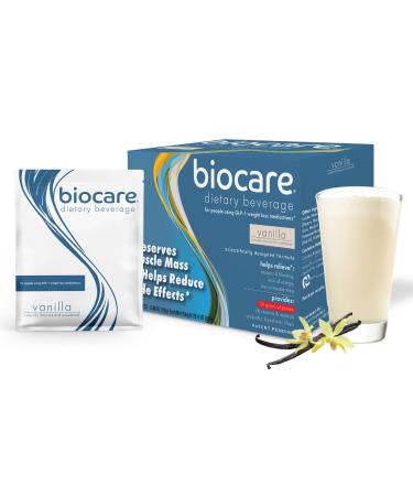 Biocare Nutritional Beverage for GLP-1 Users Dietary Powder Drink Provides 25 g Essential Protein 26 Vitamins/Minerals Helps Ease Nausea Bloating Constipation Vanilla Shake 14ct