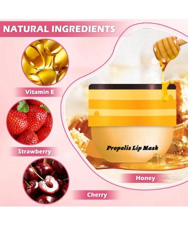 CAHIUYOA 3PCS Bee Lip Balm Honey Pot Honey Lip Balm Strawberry Honey Cherry Lip Sleeping Mask Hydrating Bee Lip Balm with Stick Day & Night Lip Care Products - Strawberry Honey Cherry Strawberry+Honey+Cherry - Buy Online on GoSupps.com
