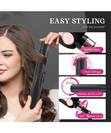 SKIMI All-Around Fan Airflow Styler: 2-in-1 Curling Iron & Hair Straightener with LED Display 5 Temp Settings Dual Voltage for Travel Anti-Scald & Auto Off - Buy Online on GoSupps.com