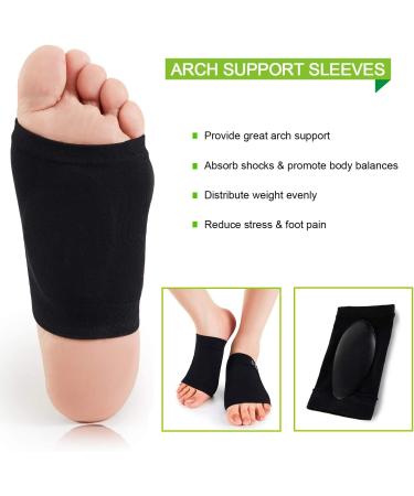 Plantar Fasciitis Arch Support Kit - 12pcs Compression Sleeves & Braces for Fast Pain Relief - Silicone & Cushioned Support - Men & Women Medium Size - Buy Online on GoSupps.com