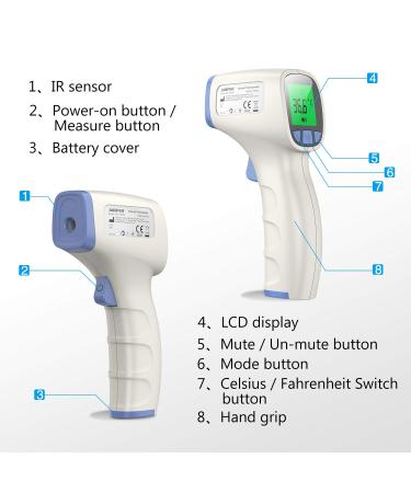 Jumper Medical Forehead Thermometer - Non Contact, Instant Reading for Kids and Adults (Sky Blue) - Buy Online on GoSupps.com
