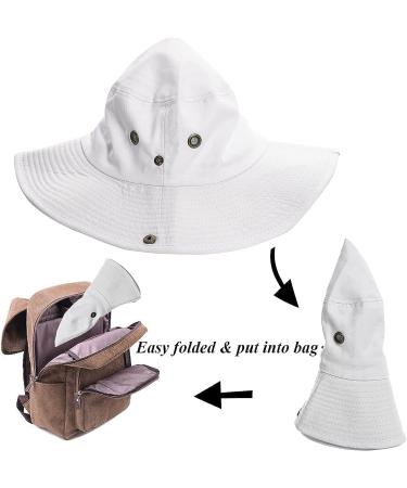 Men's UV Protection Wide Brim Sun Hat XL - White Bucket Fishing Safari Boonie - Buy Online on GoSupps.com