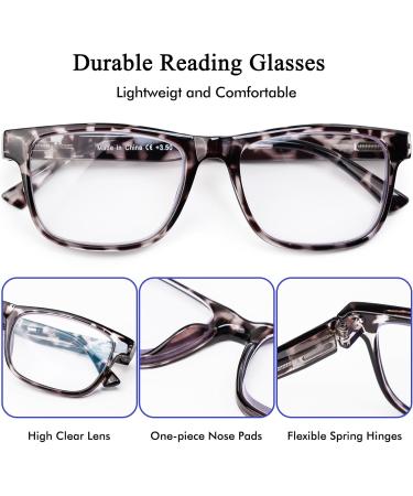 5 Pack Oversized Blue Light Blocking Reading Glasses for Men | Large Square Wide Readers | Best Eyewear for Big Heads & Large Faces | 2.0 Magnification - Buy Online on GoSupps.com