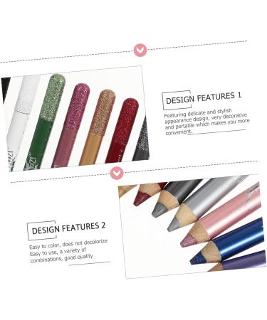 DRESSOOS 12pcs Pearlescent Eyeshadow Pencil Jumbo Eye Pencil Colored Eyeliner Pencils Glitter Eyeliner Powder - Buy Online on GoSupps.com