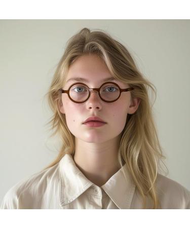 Stylish London Mole Glasses | Unisex Round Reading Glasses with Spring Hinges | Cool Transparent Brown 1.0x for Men & Women - Buy Online on GoSupps.com