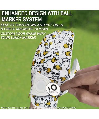 Premium Finger Ten Golf Gloves for Men - Leather with Ball Marker Summer Comfort Weathersof Quality in Gray/Yellow Size M-L - Buy Online on GoSupps.com