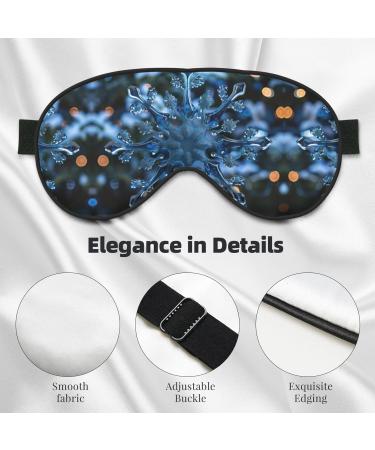 Blue Christmas Snowflake Print Double-Sided Eye Mask Soft and Light Blocking for Enhancing Sleep Quality - Buy Online on GoSupps.com