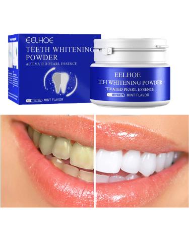 Tooth whitening Powder Professional and Effective to Remove Stains from Coffee yancha and Wine Harmless and Non-Sensitive Activated Carbon Natural Tooth whitening Powder Blue