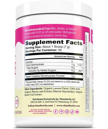 Micronized Creatine Monohydrate Powder 5g per Serving Creatine Supplement | Support ATP Boost Strength Lean Muscle & Recovery | No Sugar Dyes or Fillers | Superior Mixing - Lemonade 50 Servings - Buy Online on GoSupps.com