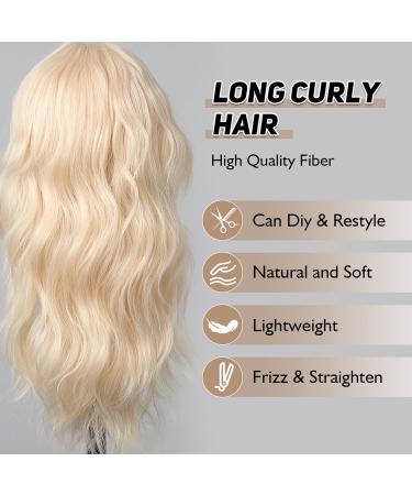 Shop Realistic Testar Blonde Wigs for Women | Platinum Water Wave Shoulder-Length Synthetic Curly Wig for Daily Use - Buy Online on GoSupps.com