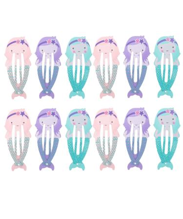 FRCOLOR 12 Pieces Baby Hair Clips Mermaid Hair Accessories for Babies Girls Toddlers Children