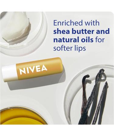 NIVEA Vanilla Buttercream Lip Balm | Made with Jojoba Oil & Shea Butter | Keeps lips moisturized for 24H | 2 x 4.8g tubes - Buy Online on GoSupps.com