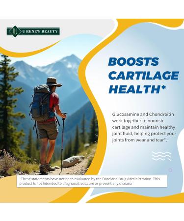 URENEWBEAUTY Glucosamine Chondroitin Supplement Joint&Cartilage Support with MSM Hyaluronic Acid&Calcium 1400mg Glucosamine HCl per Serving 90 Tablets Made in USA Non-GMO Gluten-Free - Buy Online on GoSupps.com