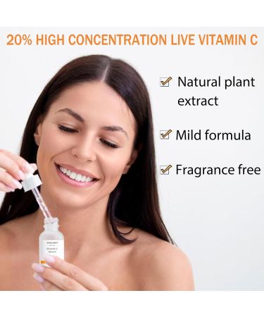 Vitamin C Serum Face With Hyaluronic Acid Vitamin E 20% Vitamin C for Anti-wrinkle Dark Circle Restore & Boost Collagen Firming skin - 1Oz - Buy Online on GoSupps.com