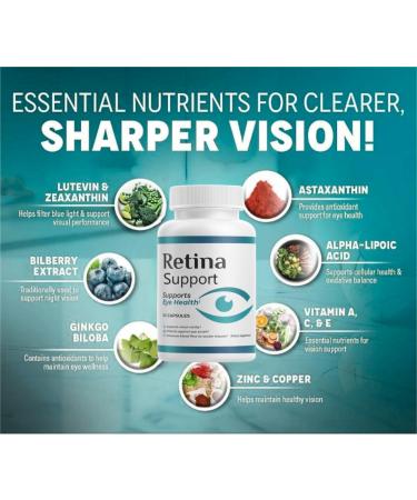 M B (Pack 3) RetinaSupport Supplement Capsules VisionClear Pills - Maximum Strength Supplement for VisionVitamin (180 Capsules) - Buy Online on GoSupps.com