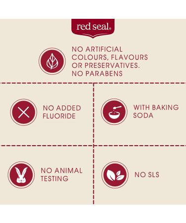 Red Seal Teeth Whitening Toothpaste with Baking Soda, Activated Charcoal, and Coconut Oil - Fluoride Free, Paraben Free Whitening for Visibly Brighter Smile - 1 Count - Buy Online on GoSupps.com