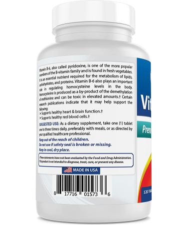 Best Naturals Vitamin B6 25mg - 120 Tablets (Pack of 1) | Essential B6 Supplement - Buy Online on GoSupps.com