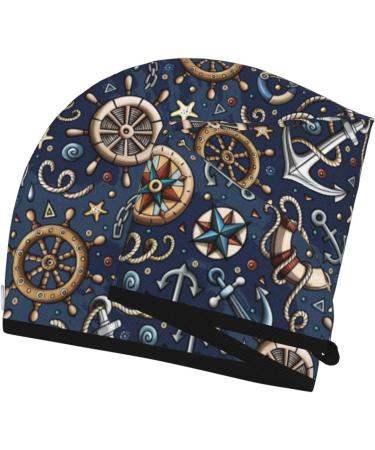 Nautical Microfiber Hair Towel Wrap | Soft Super Absorbent Coral Velvet Cap for Women | Quick Dry for Long Curly & Thick Hair - Buy Online on GoSupps.com