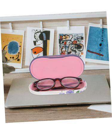 Solustrie Pink Double-Layer Glasses Case for Women | Stylish Leather Sunglasses & Lens Holder | Travel Tweezers Included | Durable Violet PU Design - Buy Online on GoSupps.com