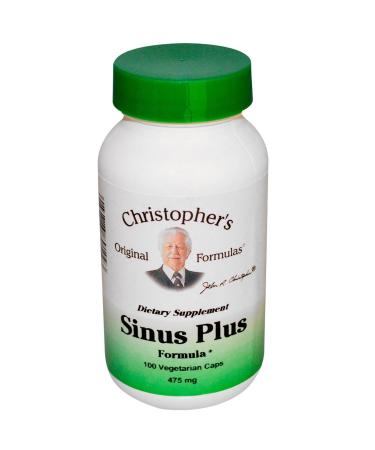 Christopher's Original Formulas Sinus Plus, Sinus Support Capsules, Whole Herb Synergistic Blend, 100 Count - Pack of 4 100 Count (Pack of 4)